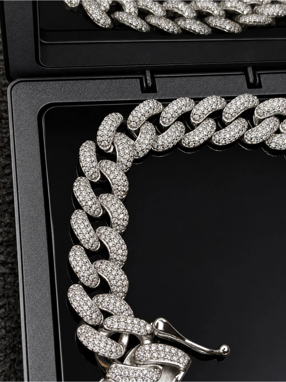 Men's Silver Pavé Cuban Link Bracelet - Luxury Chain